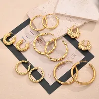 1 Pair/Package Casual Modern Style Simple Style U Shape Geometry Handmade Polishing Plating 304 Stainless Steel 18K Gold Plated Earrings main image 1