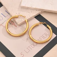 1 Pair/Package Casual Modern Style Simple Style U Shape Geometry Handmade Polishing Plating 304 Stainless Steel 18K Gold Plated Earrings main image 7