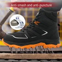 Adults Men's Casual Color Block Round Toe Hiking Boots main image 4