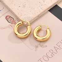 1 Pair/Package Casual Modern Style Simple Style U Shape Handmade Polishing Plating 304 Stainless Steel 18K Gold Plated Earrings main image 6