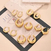 1 Pair/Package Casual Modern Style Simple Style U Shape Handmade Polishing Plating 304 Stainless Steel 18K Gold Plated Earrings main image 1