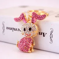 1 Piece Cute Sweet Rabbit Alloy Inlay Rhinestones Women's Keychain main image 5