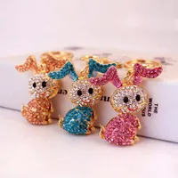 1 Piece Cute Sweet Rabbit Alloy Inlay Rhinestones Women's Keychain main image 1