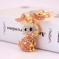 1 Piece Cute Sweet Rabbit Alloy Inlay Rhinestones Women's Keychain main image 3