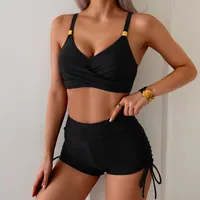 Women's Solid Color 2 Pieces Set Swimwear main image 1