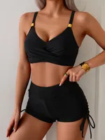 Women's Solid Color 2 Pieces Set Swimwear sku image 3