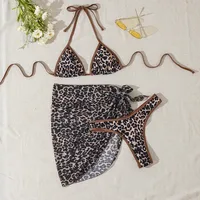 Women's Elegant Sexy Leopard 3 Pieces Set Swimwear main image 1
