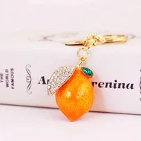 1 Piece Pastoral Lemon Alloy Inlay Rhinestones Unisex Keychain main image 2