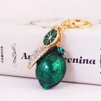 1 Piece Pastoral Lemon Alloy Inlay Rhinestones Unisex Keychain sku image 3