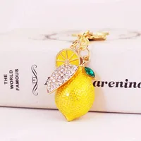 1 Piece Pastoral Lemon Alloy Inlay Rhinestones Unisex Keychain main image 4