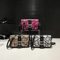 Women's Pu Leather Snakeskin Streetwear Square Buckle Shoulder Bag main image 1