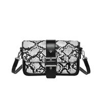 Women's Pu Leather Snakeskin Streetwear Square Buckle Shoulder Bag sku image 1