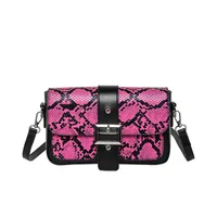 Women's Pu Leather Snakeskin Streetwear Square Buckle Shoulder Bag sku image 3