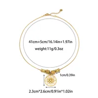 Elegant Pastoral Sun Flower 304 Stainless Steel Plating Hollow Out Inlay Zircon 14K Gold Plated Women's Pendant Necklace sku image 1