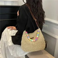 Women's Braid Color Block Vacation Square Zipper Shoulder Bag main image 2