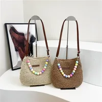 Women's Braid Color Block Vacation Square Zipper Shoulder Bag main image 1