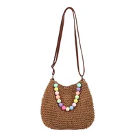 Women's Braid Color Block Vacation Square Zipper Shoulder Bag sku image 1