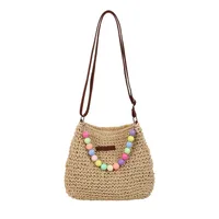 Women's Braid Color Block Vacation Square Zipper Shoulder Bag sku image 2