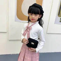 Women's Plush Solid Color Cute Square Lock Clasp Crossbody Bag main image 6