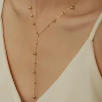 Basic Ball 304 Stainless Steel 18K Gold Plated Women's Y-Necklace main image 4