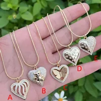 IG Style Casual Star Heart Shape Butterfly Copper Polishing Hollow Out Inlay Zircon 18K Gold Plated Women's Pendant Necklace main image 2