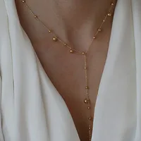 Basic Ball 304 Stainless Steel 18K Gold Plated Women's Y-Necklace main image 3