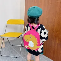 Kid'S Nylon Cartoon Dinosaur Cute Oval Zipper Functional Backpack main image 4