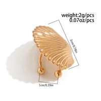1 Piece 1 Pair Retro Classic Style Scallop Starfish Flower Plating Alloy Iron Ear Cuffs Ear Studs main image 2