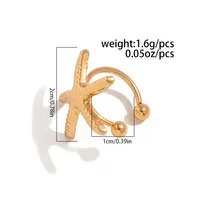 1 Piece 1 Pair Retro Classic Style Scallop Starfish Flower Plating Alloy Iron Ear Cuffs Ear Studs main image 8