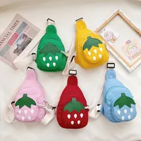 Kid'S Canvas Strawberry Cute Oval Zipper Fanny Pack main image 1