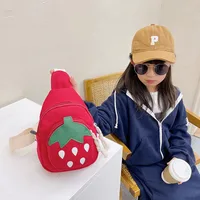 Kid'S Canvas Strawberry Cute Oval Zipper Fanny Pack main image 3
