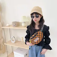 Kid'S Nylon Plaid Streetwear Dumpling Shape Zipper Fanny Pack main image 2