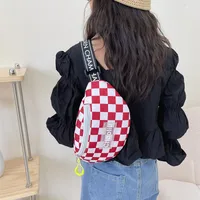 Kid'S Nylon Plaid Streetwear Dumpling Shape Zipper Fanny Pack main image 3