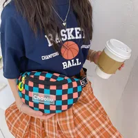 Kid'S Nylon Plaid Streetwear Dumpling Shape Zipper Fanny Pack main image 5