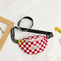 Kid'S Nylon Plaid Streetwear Dumpling Shape Zipper Fanny Pack sku image 3