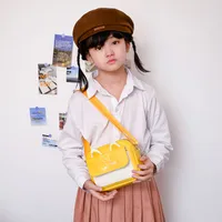 Kid'S Pu Leather Color Block Bear Cute Square Zipper Shoulder Bag Crossbody Bag main image 5