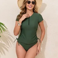 Women's Solid Color 2 Pieces Set Swimwear main image 1