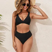 Women's Solid Color 2 Pieces Set Swimwear main image 4