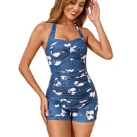 Women's Elegant Lady Ditsy Floral Stripe Solid Color 1 Piece One Piece Swimwear main image 5