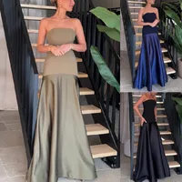 Women's Swing Dress Sexy Strapless Sleeveless Solid Color Maxi Long Dress Holiday Travel Daily main image 1