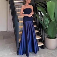 Women's Swing Dress Sexy Strapless Sleeveless Solid Color Maxi Long Dress Holiday Travel Daily main image 2