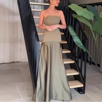 Women's Swing Dress Sexy Strapless Sleeveless Solid Color Maxi Long Dress Holiday Travel Daily sku image 1