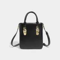 Women's Pu Leather Solid Color Classic Style Lock Square Zipper Shoulder Bag sku image 2