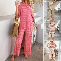 Holiday Travel Daily Women's Casual Simple Style Streetwear Printing Woven Cotton Pant Co-ord Set Shorts Sets main image 1