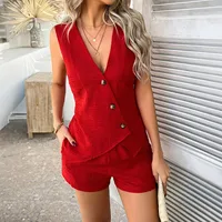 Holiday Selfie Women's Casual Simple Style Streetwear Solid Color Woven Polyester Shorts Co-ord Set Shorts Sets sku image 9