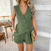 Holiday Selfie Women's Casual Simple Style Streetwear Solid Color Woven Polyester Shorts Co-ord Set Shorts Sets sku image 13
