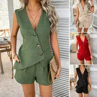 Holiday Selfie Women's Casual Simple Style Streetwear Solid Color Woven Polyester Shorts Co-ord Set Shorts Sets main image 1