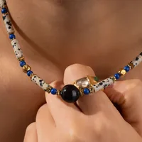 Vacation Classic Style Round Natural Stone Agate Titanium Steel Women's Necklace main image 1