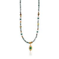 Vacation Classic Style Round Natural Stone Titanium Steel Plating Women's Necklace main image 5