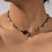 Vacation Classic Style Round Natural Stone Agate Titanium Steel Women's Necklace main image 5